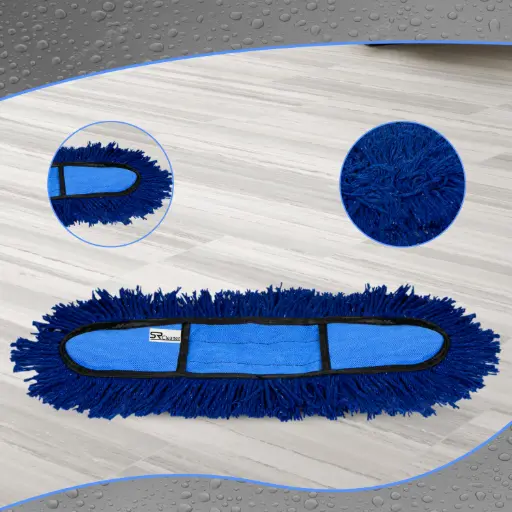 S R Cleaner 18" Blue Cotton Dry Mop Refill.