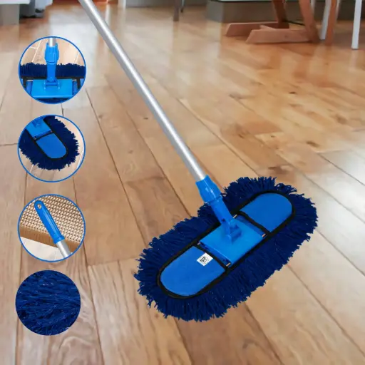 S R Cleaner 18inch Blue Cotton Dry Mop Set.