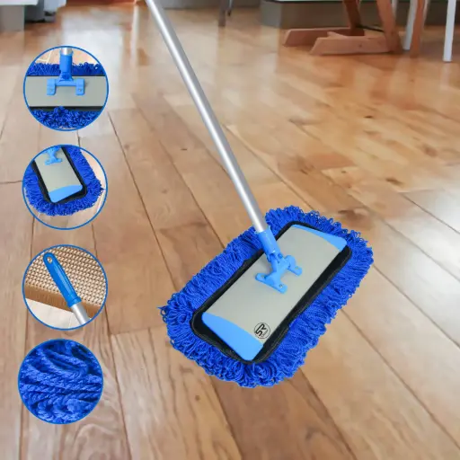 S R Cleaner 18inch Blue Microfiber Dry Set 